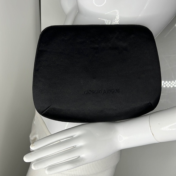 Giorgio Armani Black Silk Satin Structured Cluch Bag - Picture 1 of 10